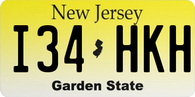 NJ license plate I34HKH
