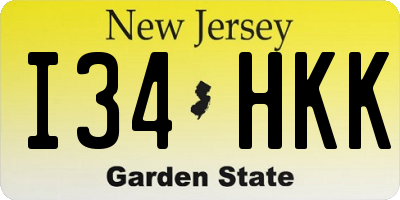 NJ license plate I34HKK