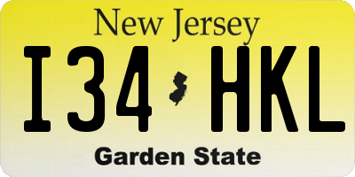 NJ license plate I34HKL
