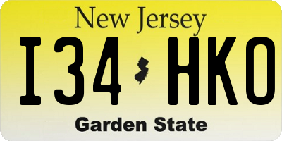 NJ license plate I34HKO