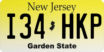 NJ license plate I34HKP