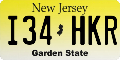 NJ license plate I34HKR