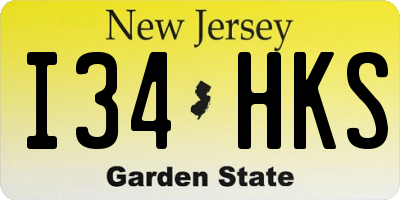 NJ license plate I34HKS