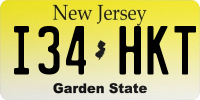 NJ license plate I34HKT