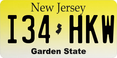 NJ license plate I34HKW