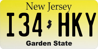 NJ license plate I34HKY
