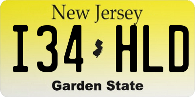 NJ license plate I34HLD