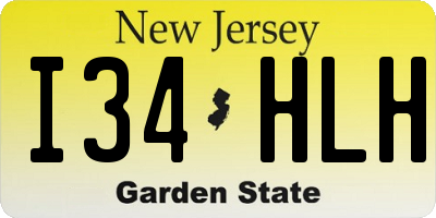 NJ license plate I34HLH