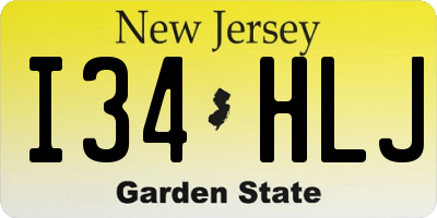 NJ license plate I34HLJ