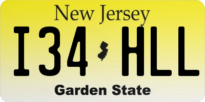 NJ license plate I34HLL
