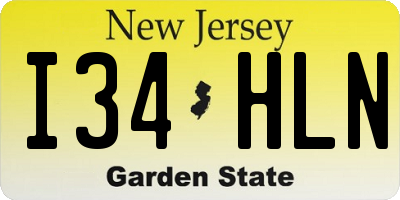 NJ license plate I34HLN