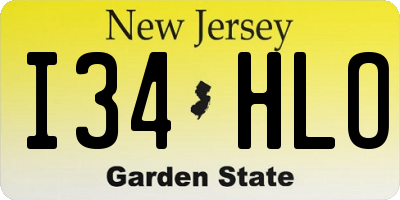 NJ license plate I34HLO