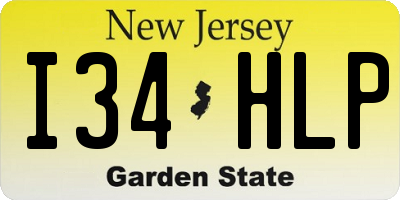 NJ license plate I34HLP