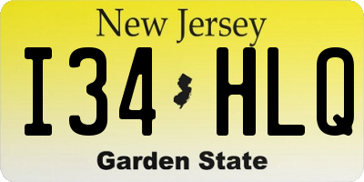 NJ license plate I34HLQ