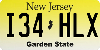 NJ license plate I34HLX