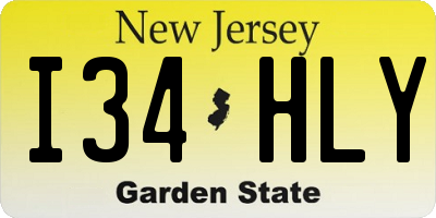 NJ license plate I34HLY