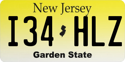 NJ license plate I34HLZ