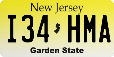 NJ license plate I34HMA
