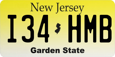 NJ license plate I34HMB