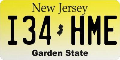 NJ license plate I34HME