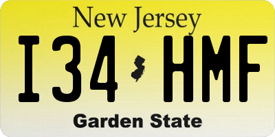 NJ license plate I34HMF