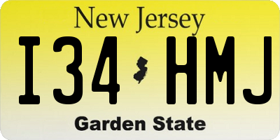 NJ license plate I34HMJ