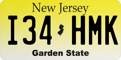 NJ license plate I34HMK