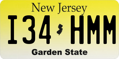 NJ license plate I34HMM