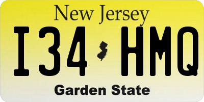 NJ license plate I34HMQ