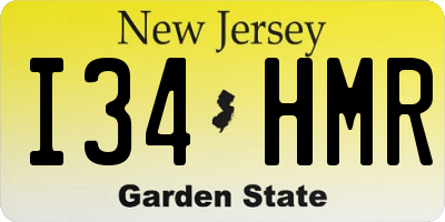NJ license plate I34HMR