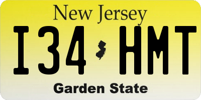 NJ license plate I34HMT
