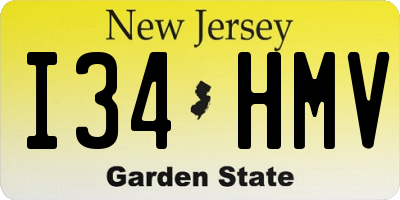 NJ license plate I34HMV