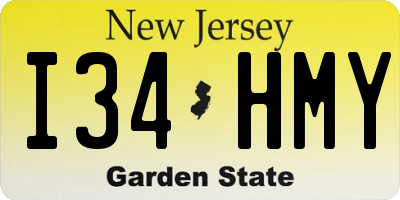 NJ license plate I34HMY