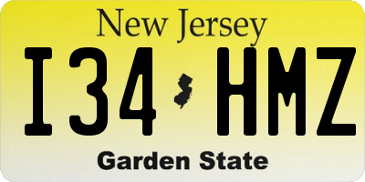 NJ license plate I34HMZ