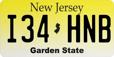 NJ license plate I34HNB
