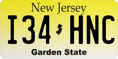 NJ license plate I34HNC