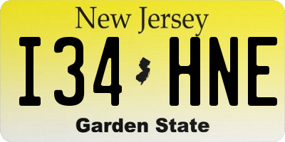 NJ license plate I34HNE