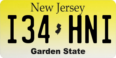 NJ license plate I34HNI