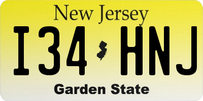 NJ license plate I34HNJ