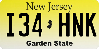 NJ license plate I34HNK