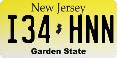 NJ license plate I34HNN