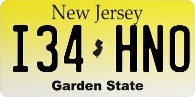 NJ license plate I34HNO