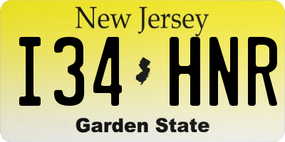 NJ license plate I34HNR