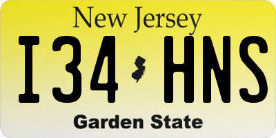 NJ license plate I34HNS