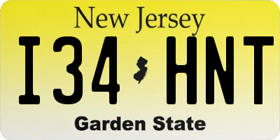 NJ license plate I34HNT