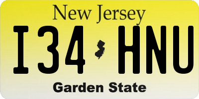 NJ license plate I34HNU