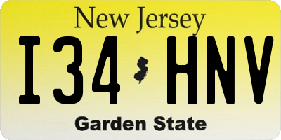 NJ license plate I34HNV