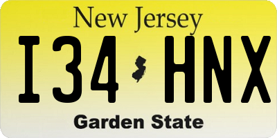 NJ license plate I34HNX