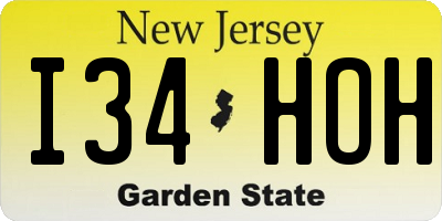 NJ license plate I34HOH