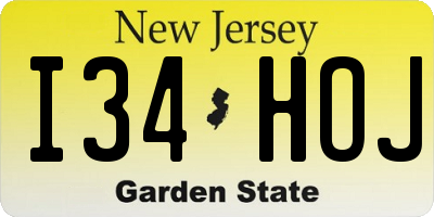 NJ license plate I34HOJ